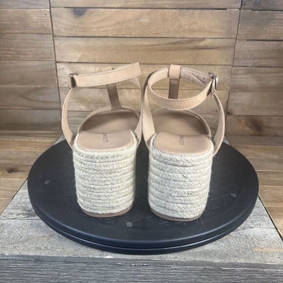 Lucky Brand Womens Size US 6.5M Valki T-Strap Espadrille Tan Platform Sandals - Picture 4 of 10